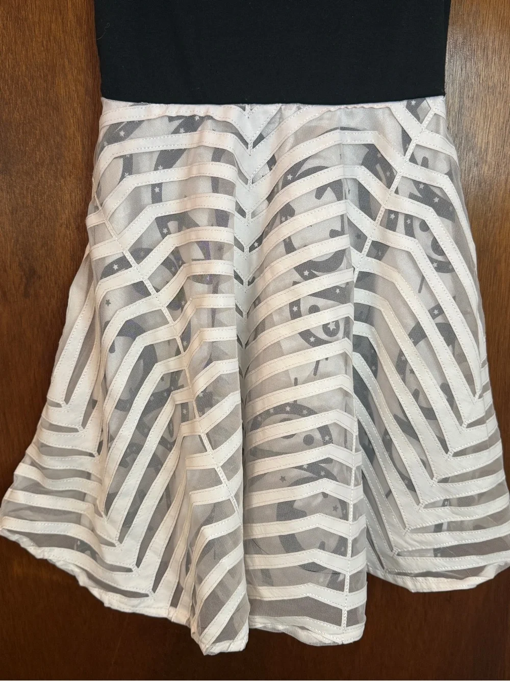 Mad Engine Star Wars Girls BB-8 Chevron Mesh Dress Black White 10/12 M Disney